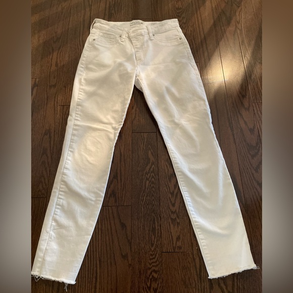 Lucky Brand Ava Crop - Raw Edge White Jeans - Picture 1 of 5